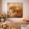 Floral Fire Horse – Ember Bloom Wall Art