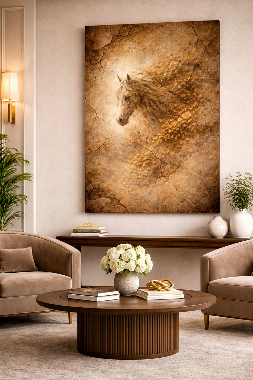 Horse Canvas Wall Art – Rustic Horse Artwork | Animalia Reimagined Farmhouse Gift Decor