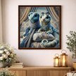Cute Gecko Canvas – Whimsical Duo Wall Decor