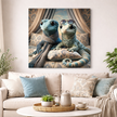 Cute Gecko Wood Wall Art – Whimsical Duo Wall Decor