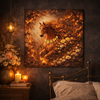 Fiery Floral Horse Canvas – Ember Bloom Wall Decor