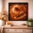 Fiery Floral Horse Canvas – Ember Bloom Wall Decor