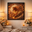 Fiery Floral Horse Wall Art – Ember Bloom Wall Decor