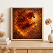 Lava Fire Horse Wall Art – Fantasy Ember Wall Decor