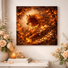 Fiery Floral Horse Wall Art – Ember Bloom Wall Decor