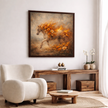 Flaming Floral Horse Canvas – Fiery Bloom Wall Art