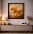 Floral Horse Canvas – Fiery Bloom Wall Decor