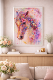 Floral Horse Wall Art – Colorful Watercolor Art Print