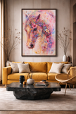 Floral Horse Wall Art – Colorful Watercolor Art Print