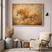 Floral Horse Wall Art – Fiery Bloom Wall Decor