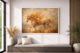 Floral Horse Wall Art – Fiery Bloom Wall Decor
