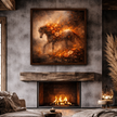 Floral Fire Horse – Botanical Horse Wall Art Print