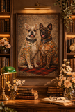 French Bulldog Canvas Art Print – Floral Dog Wall Decor