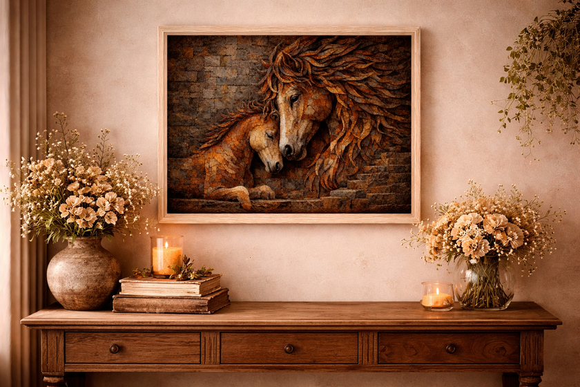 Horse Canvas Wall Art – Rustic Horse Wall Decor