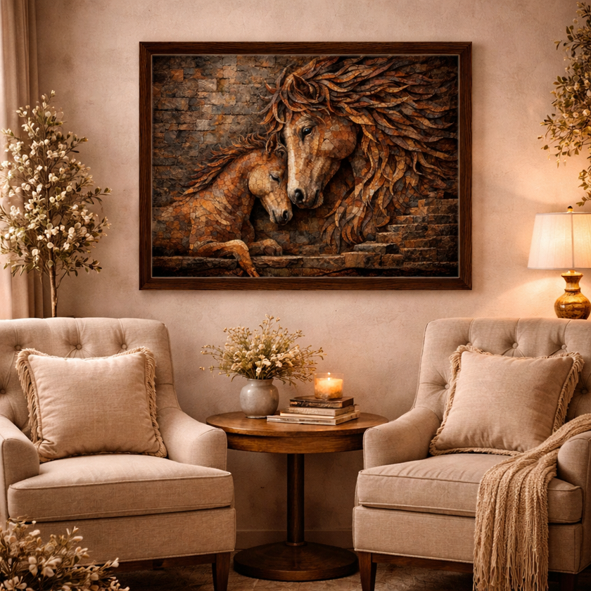 Horse Canvas Wall Art – Rustic Horse Wall Decor