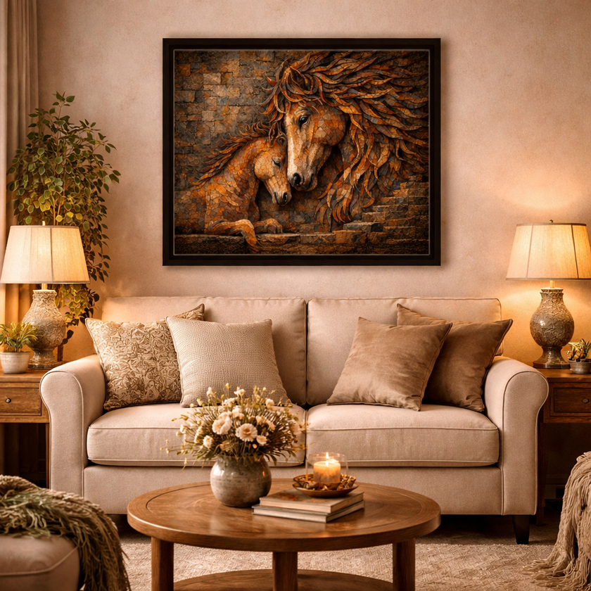 Horse Canvas Wall Art – Rustic Horse Wall Decor