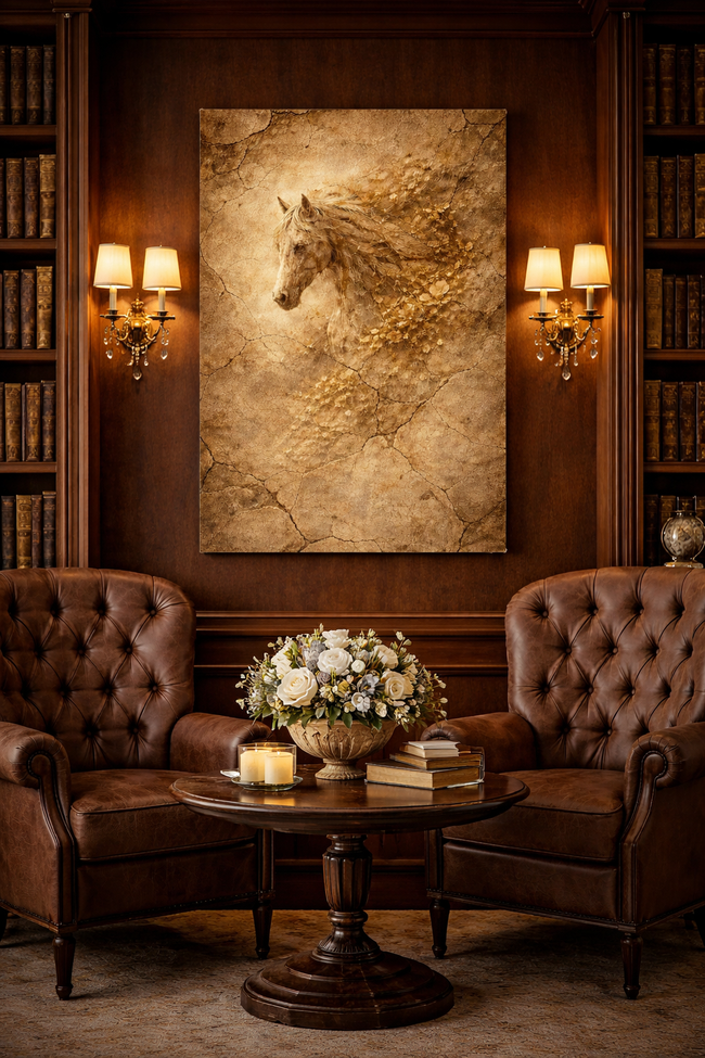 Horse Wood Wall Art – Rustic Horse Print on Natural Wood | Animalia Reimagined Farmhouse Gift Decor