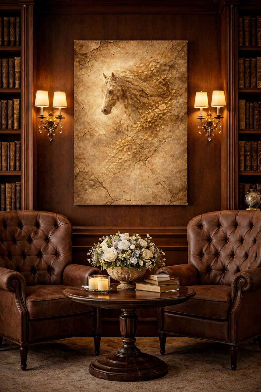 Horse Wood Wall Art – Rustic Horse Print on Natural Wood | Animalia Reimagined Farmhouse Gift Decor
