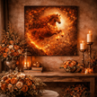 Lava Fire Horse Wood Print – Molten Ember Wall Decor
