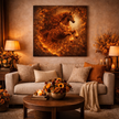 Lava Fire Horse Wood Print – Molten Ember Wall Decor