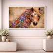 Floral Horse Wall Art – Botanical Luxury Decor