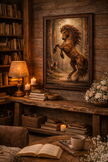 Majestic Horse Canvas – Rustic Forest Stallion Wall Decor