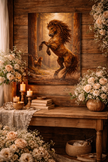 Majestic Horse Wood Wall Art – Rustic Forest Stallion Wall Decor
