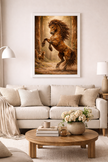 Majestic Horse Wall Art – Rustic Forest Stallion Wall Decor