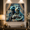 Cute Gecko Wall Art – Whimsical Duo Wall Decor