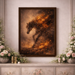 Running Fire Horse – Dark Floral Fire Horse Canvas