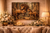 Rustic Horse Canvas – Forest Duo Wall Decor
