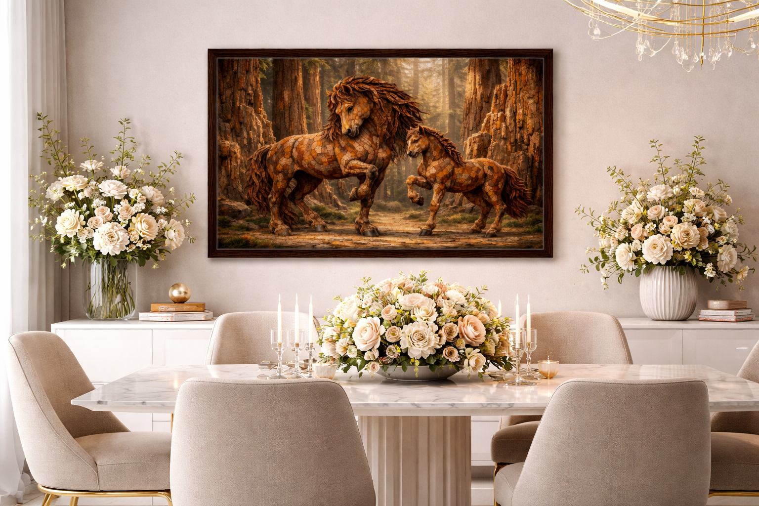 Rustic Horse Canvas – Forest Duo Wall Decor