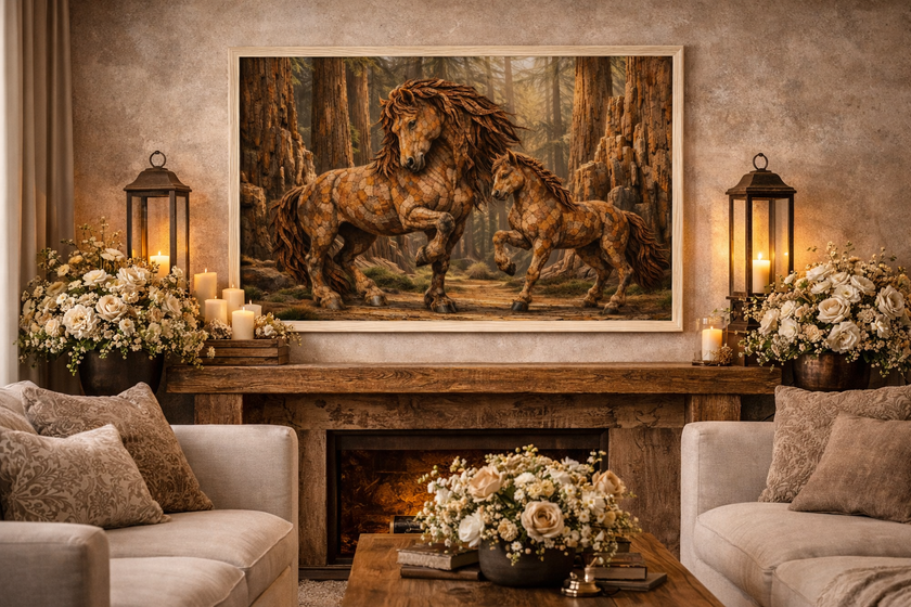 Rustic Horse Wall Art – Forest Duo Wall Decor
